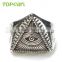Topearl Jewelry Stainless Steel Men's All-see Eye Ring For Men Fashion Cross Eye Open Ring Vintage Punk Style Ring MER439