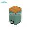 Entry-level basic 3L stainless steel rectangular square pedal bin bamboo lid soft close inner bucket home bathroom kitchen