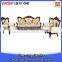 solid wood carving sofa set classic wood frame leather sofa