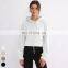 High Quality Outdoor Running Fitness Top Shoulder Drop Crop Top Long Sleeve Cotton Pullover Drawstring Hooded Sweatshirt Women