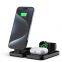 Foldable 3 in 1 Wireless Charger with Warm Light for iPhone Watch Earphones 15W Magnetic Wireless Charging Station