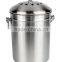 Stainless Steel Compost Bin Compost Pail 16x26cm Flat Body 0.6Gallon