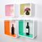PU paint MDF wooden wall colorful cube shelf