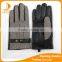 fashion men's raw sheepskin and Houndstooth fabric leather gloves with buckle