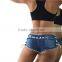 2016 New Style Black Denim Destroyed Guangzhou Women Clothes Shorts