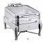 Luxury show window chafing dish, chafing dish with galss lid