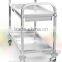 stainless steel mobile Catering Rack trolley pan wheel barrow cart