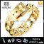Trending Hot Products 2016 Twisty Gold Belt Bracelet With Rhinestone Button