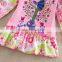 (L358)Pink 2-6Y Neat brand baby girl dress girls floral cotton print dress cheap wholesale new design flower dress