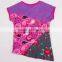 (K3748 )Nova kids new fashion child t shirts baby girls printed and beaded t shirts clothing wholesale