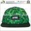 Small order high quality leaf print green custom 5 panel hats wholesale                        
                                                Quality Choice