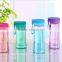 Wide Mouth Silicone Lid Portable Leak Proof Plastic Drinking Water Bottle