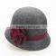 2014 New Fashion 100%Wool felt Hat With Flower Ribbon wholesale Alibaba