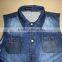 Men's Sleeveless Jacket Vest Waistcoat Jacket fastener Denim Jeans
