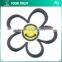 Yellow Smiling Black Flower White Twill Fabric Embroidery Clothing School Uniform Patches