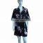 New style floral printing bridal satin robe for wedding