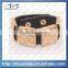 customized fashion gifts genuine leather bracelet with skull charm