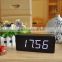 2016 hot sale Sound Control Digital LED Wooden alarm Clock