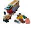 Kids wooden toy train with animal printings