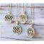 Silver Monogram Necklace and Earrings Set