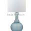 wholesale hotel use glass table lamp with cylinder lampstand and white barrel shade SAA CE