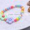 2016 Handmade Candy Color Children Flower Necklace Lovely Beads Baby Kids Necklace Bracelet Jewelry Set