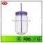 18oz bpa free clear plastic mason jar without handle