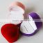 velvet cute heart shape ring box wholesale jewelry packaging box