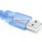 Transparent blue USB2.0 cable Male to Mini 5PIN 2m