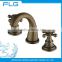 Artistic Style Double Handle Cold And Hot Water Antique Basin Bathroom Faucet FLG606