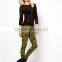 Women Camo Skinny camouflage print Jeans pants (LOTX265)