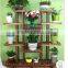 China factory wholesale antique wooden plant stand with wheels