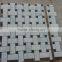 Basketweave ink white stone tile orient white mosaic for floor