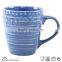 wholesale ceramic stoneware emboss color glaze mug