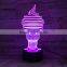 UCHOME 3d Light Model Ice Cream 3d Illusion Table Lighting Lamp