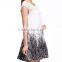 retro vintage design party club black a line lace skirt/Ink printing skirt