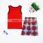 S16043A Wholesale Child Sleepwear Two Pieces 100% Cotton Kids Pajamas Clothing Sets