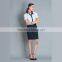 China Fatory Designs V Neck Dress Fashion Airline Stewardess Uniform