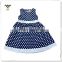 latest designs girls evening dress with blue dot printing