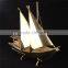 Noble Customized Made Golden Crystal Arab Modern Gold Or Silver Crystal Ship Model And Islamic Souvenirs Gifts