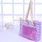 Weave Printed Clear Thick PVC Women Unique Handbags