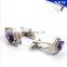 Elegant Purple Crystal Cufflinks Sliver Cufflink