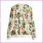 floral printed chiffon girl's jacket flower baseball top jacket