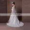 Radiant sweet heart mermaid v -neck elegant lace and feathers handwork wedding dress with a chapel train
