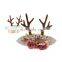 Wholesale boutique rose cute little girls antler flower christmas headband for kids handmade baby headbands