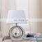 Nordic modern custom round ceramic base cheap silver bedside lamps for hotel home table decoration
