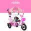 New model two seats children baby twin tricycle