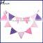 Pink and Purple Polka Dot/Stripe Textile Bunting Flag Cloth Fabric Retro Double Sided Banner PL008