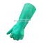 Wholesale high quality durable 33 cm green unlined nitrile gloves