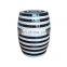 Black and white stripe glazed ceramic porcelain stool for outdoor decoration